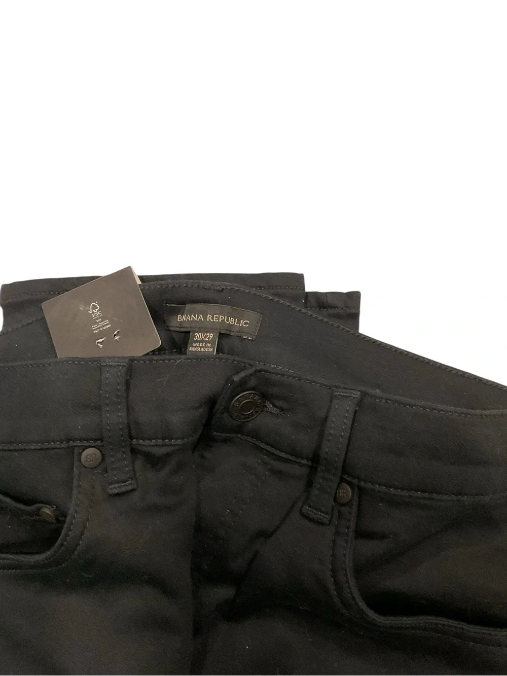 Banana Republic Mens 5 Pocket Pant Black 30x29  Slim Straight New